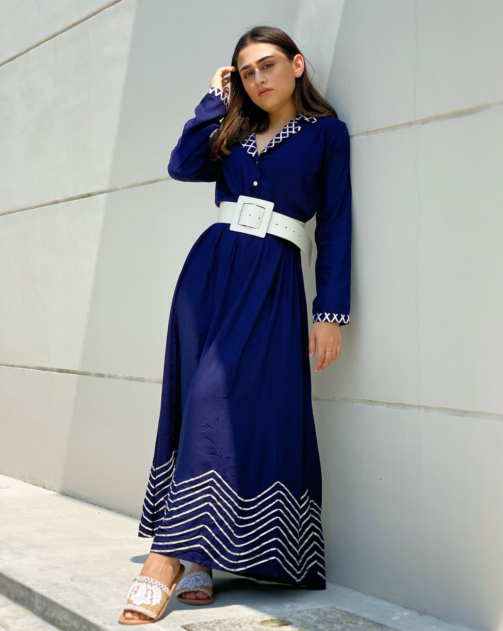 Coral Blue Long Dress – Thread ☀ Button